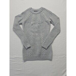 Patty Boutik Women M Cable Knit Sweater Gray Long Sleeve Cuff rib